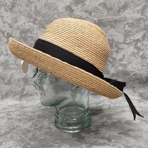New Banash Boston Straw Hat with Black Band Tie